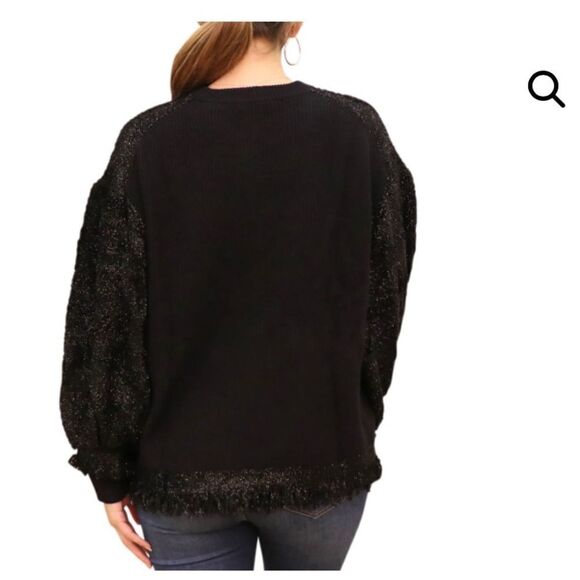 Zac Posen Cooper Shimmer-Fringe Striped Sweater - Picture 3 of 15